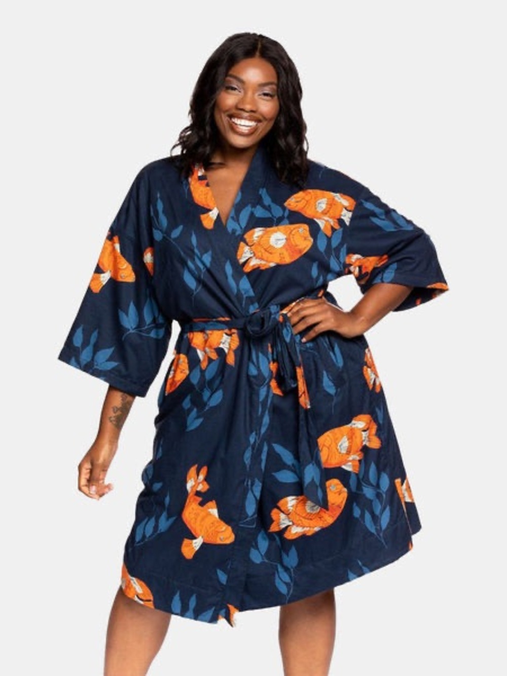 California Cowboy La Sirena beach pool Robe - Garibaldi Fish, size m/L
